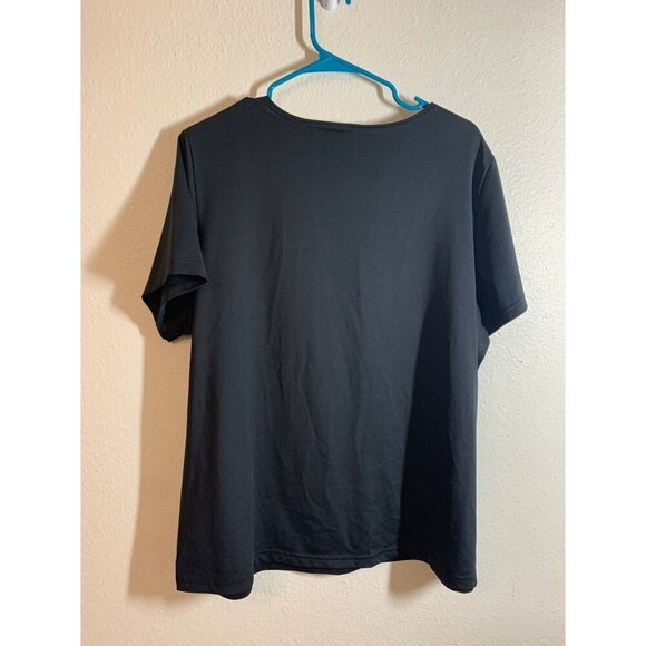 Mossimo Stretch T Shirt Womens Plus Size 1X Black LS4 - Picture 2 of 3